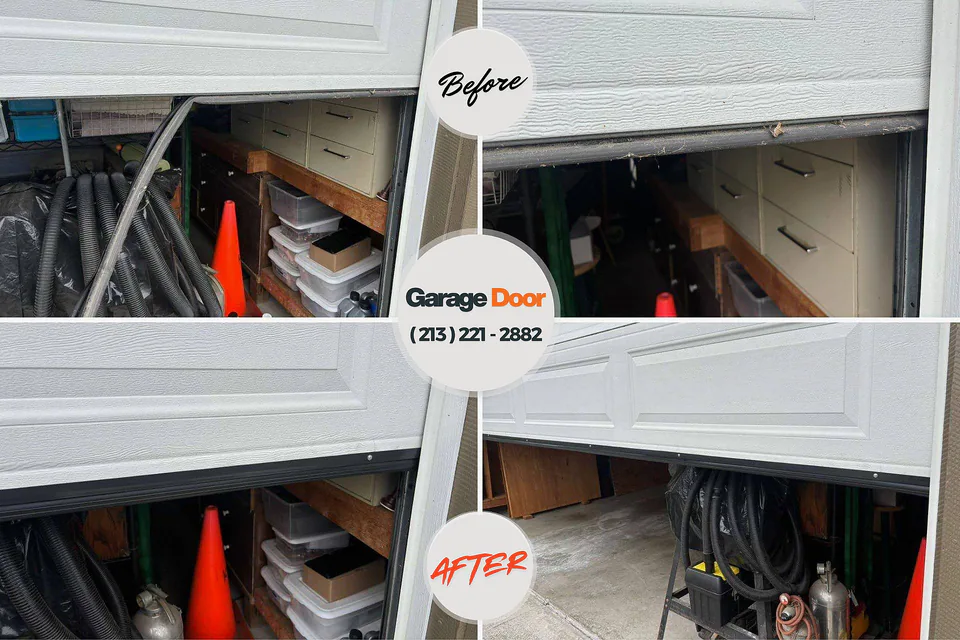 Before and after: garage door repair Oregon, WI